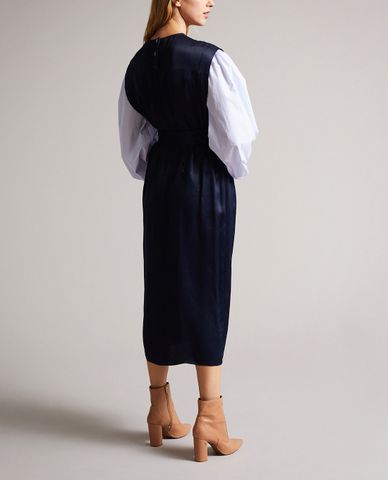  TED BAKER - Đầm midi tay phồng xẻ tà Kaytei 