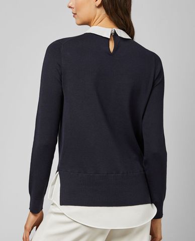  TED BAKER - Áo len nữ Liaylo Navy Sparkle Collar 