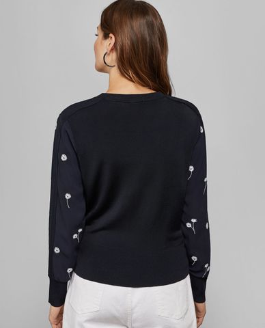  TED BAKER - Áo khoác nữ họa tiết hoa Navy Prailine 