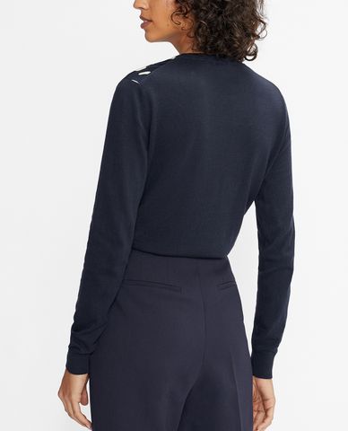  TED BAKER - Áo len nữ cổ tròn dài tay phối họa tiết thời trang 