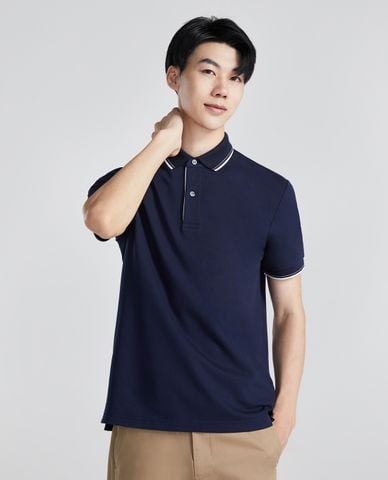 DETERMINANT - Áo polo nam cổ bẻ tay ngắn phối viền 