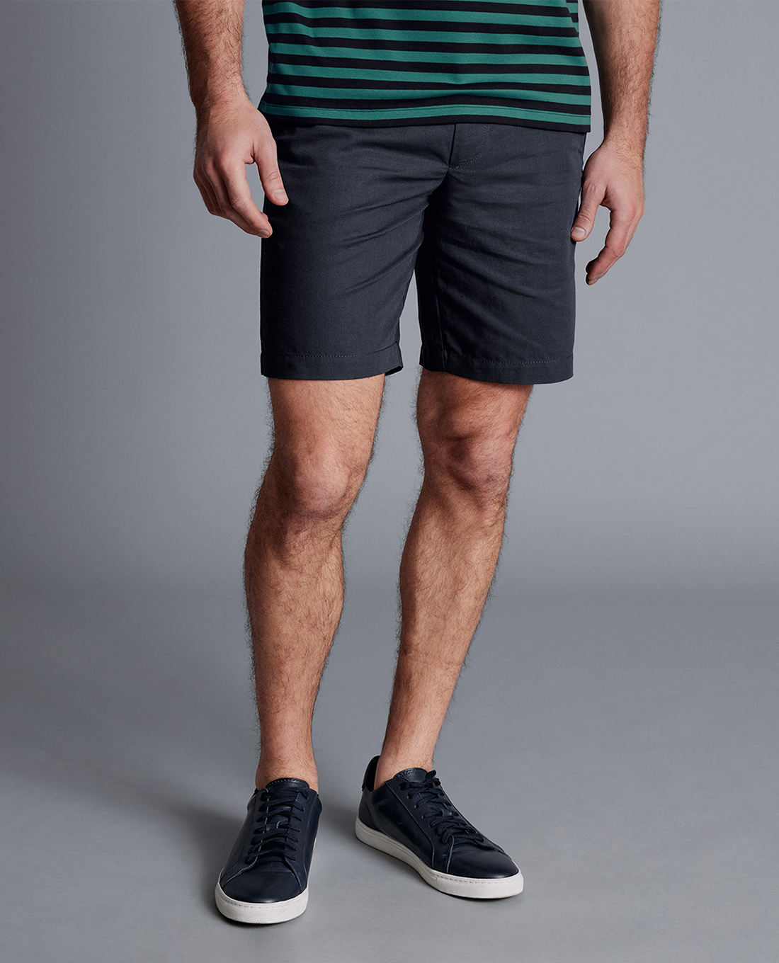 CHARLES TYRWHITT - Quần short nam ống đứng Cotton Linen