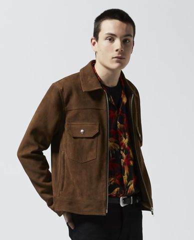 THE KOOPLES - Áo khoác da nam Suede Effect 