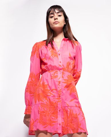  PINKO - Đầm mini tay dài phối nút Nomade 