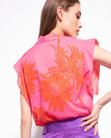  PINKO - Áo kiểu nữ cổ V tay ngắn Mentuccia 