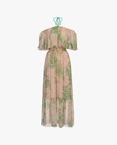  PINKO - Đầm maxi bẹt vai xếp li thời trang Agnone 