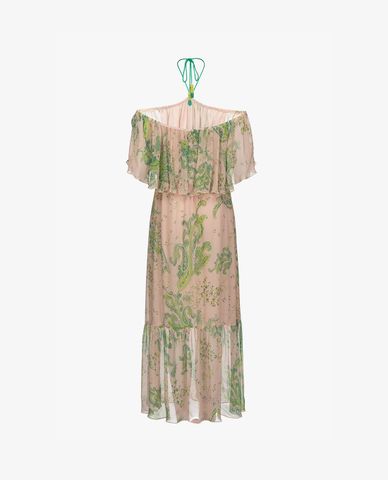  PINKO - Đầm maxi bẹt vai xếp li thời trang Agnone 