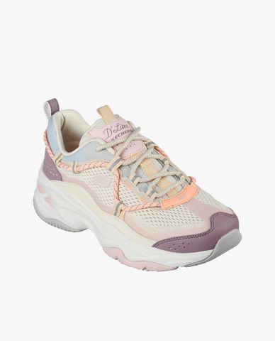  SKECHERS - Giày sneakers nữ cổ thấp thắt dây hiện đại DLites 4.0 