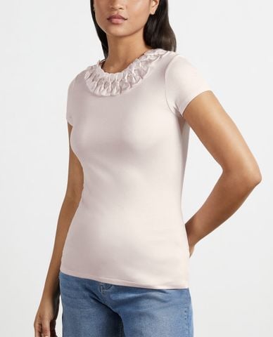  TED BAKER - Áo kiểu nữ cổ tròn viền nơ Charre 