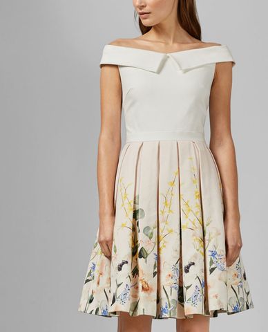  TED BAKER - Đầm midi họa tiết mùa xuân Oceanne 