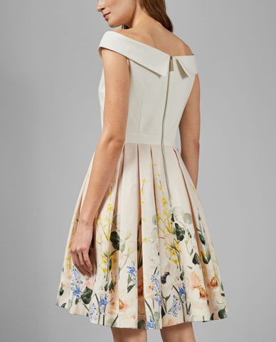  TED BAKER - Đầm midi họa tiết mùa xuân Oceanne 