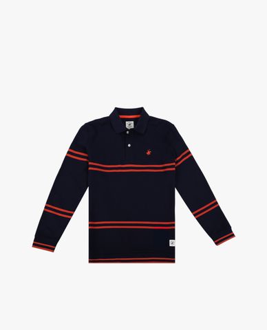  BEVERLY HILLS POLO CLUB - Áo polo namtay dài kẻ sọc thời trang 