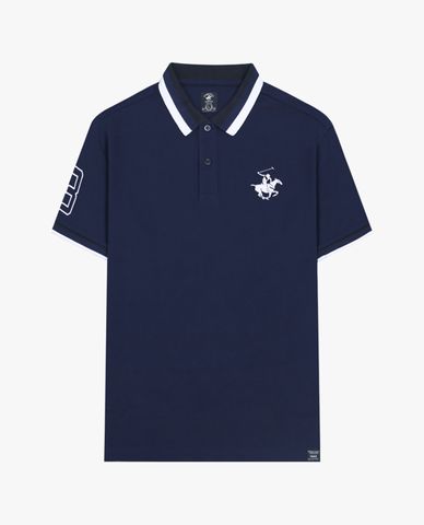  BEVERLY HILLS POLO CLUB - Áo polo nam cổ bẻ tay ngắn phối viền màu 