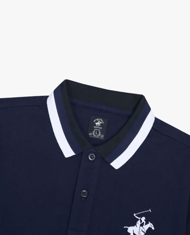  BEVERLY HILLS POLO CLUB - Áo polo nam cổ bẻ tay ngắn phối viền màu 
