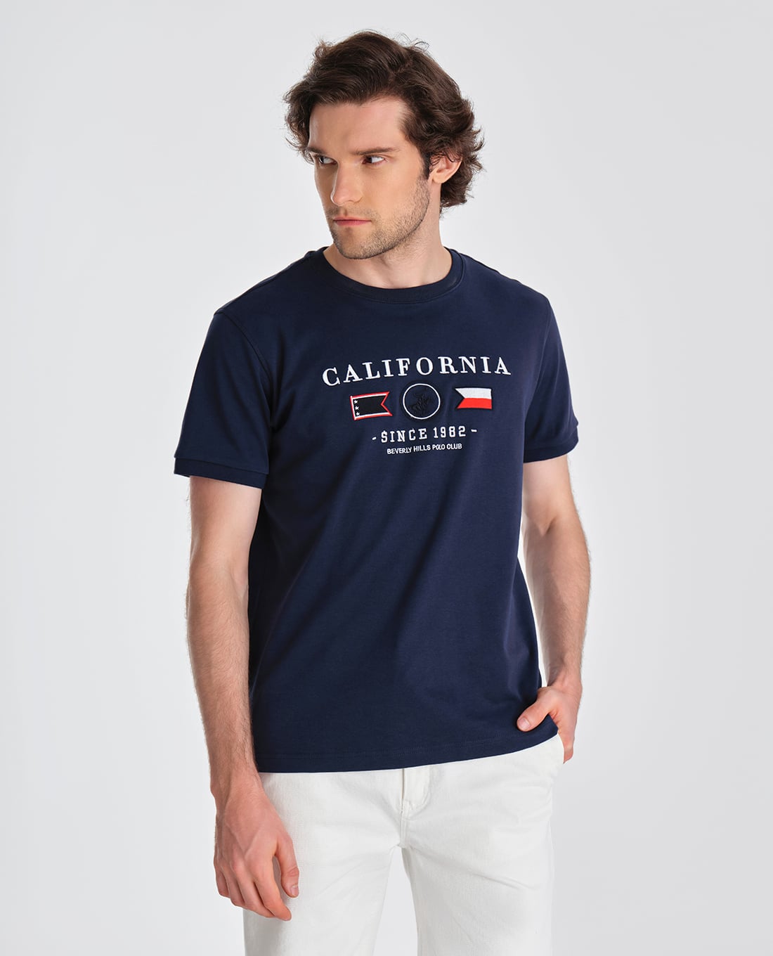 BEVERLY HILLS POLO CLUB - Áo thun nam cổ tròn tay ngắn trẻ trung