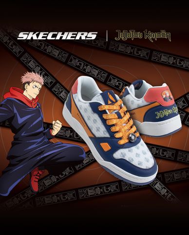  SKECHERS - Giày sneakers nữ cổ thấp Jujutsu Kaisen Koopa 