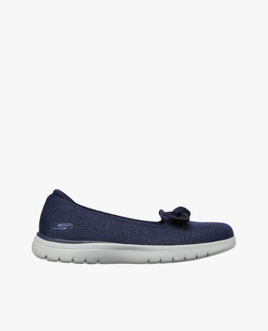  SKECHERS - Giày slip on nữ phối nơ On The GO Flex 