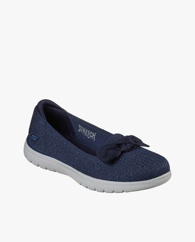  SKECHERS - Giày slip on nữ phối nơ On The GO Flex 
