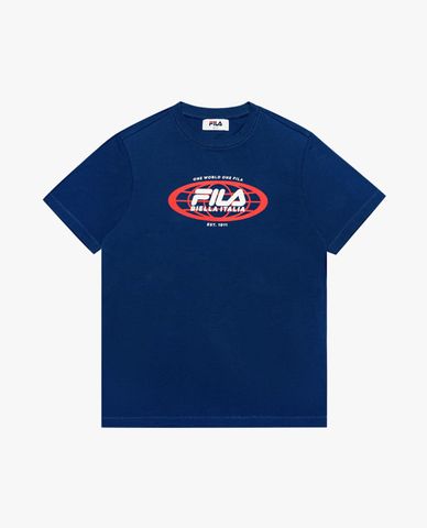  FILA - Áo thun unisex cổ tròn tay ngắn Dna Regular 