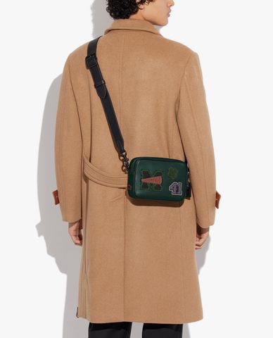  COACH - Túi đeo chéo nam phom chữ nhật phối zip 