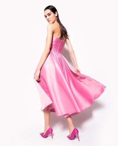  PINKO - Đầm xếp li midi cúp ngực Aminga 