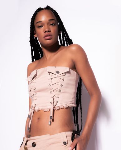  PINKO - Áo croptop nữ không tay cúp ngực Trial Bustier 