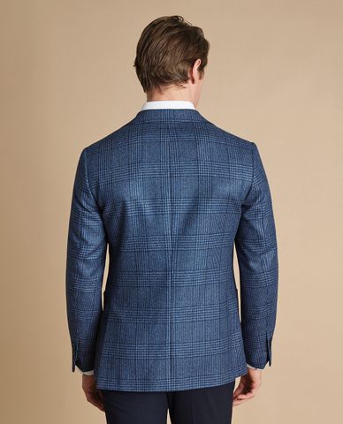  CHARLES TYRWHITT - Áo khoác blazer nam tay dài Wool Silk Check 