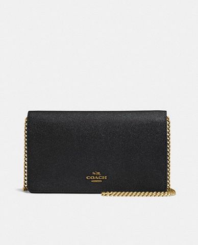  COACH - Túi đeo vai nữ hình chữ nhật dây đeo kim loại Foldover 