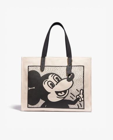  COACH - Túi tote nam chữ nhật họa tiết chuột Mickey cá tính 