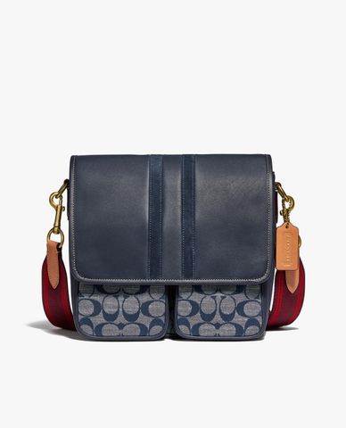  COACH - Túi đeo chéo nam Map Signature Chambray 