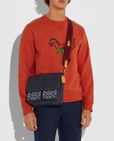  COACH - Túi đeo chéo nam Map Signature Chambray 