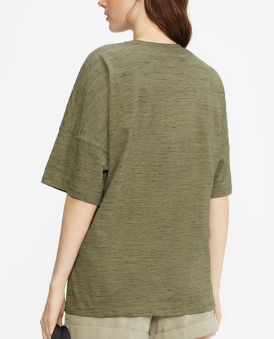  TED BAKER - Áo thun nữ ngắn tay cổ tròn Space Dyed Relaxed Onyyxx 