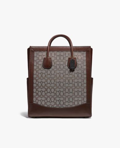 COACH - Túi đeo vai chữ nhật Tall Tote In Signature Jacquard 