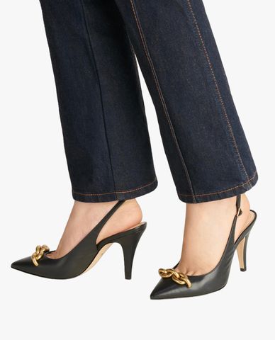  COACH - Giày cao gót nữ bít mũi phối mắc xích cá tính 