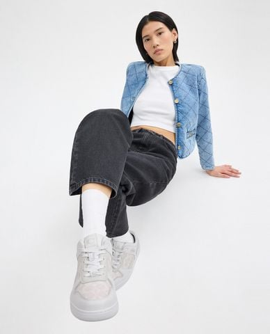  COACH - Giày sneakers nữ cổ thấp C201 In Signature Canvas 