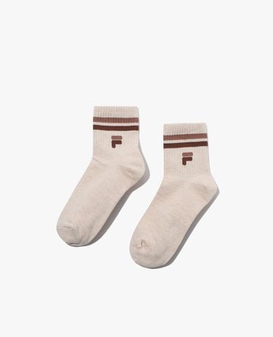  FILA - Vớ unisex cổ thấp phối sọc Logo Crew 