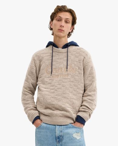  COACH - Áo sweater nam dệt kim cổ tròn tay dài Signature 