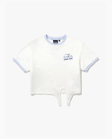  FILA - Áo thun bé gái phối viền Summer 