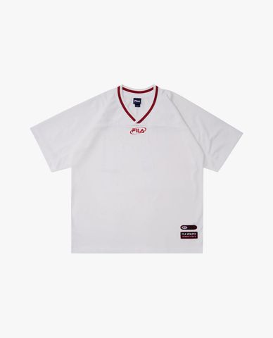  FILA - Áo thun unisex cổ V tay ngắn Heritage 