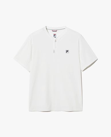  FILA - Áo thun unisex cổ tròn tay ngắn Tennis Henley 