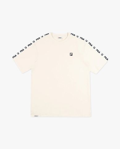  FILA - Áo thun unisex cổ tròn tay ngắn trẻ trung Logo Tape 