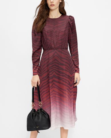  TED BAKER - Đầm midi tay dài thanh lịch Banarni 