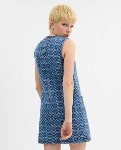  COACH - Đầm denim sát nách mini Signature 