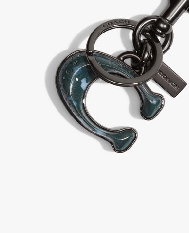  COACH - Thẻ treo chữ C Signature Inlay Key Fob 