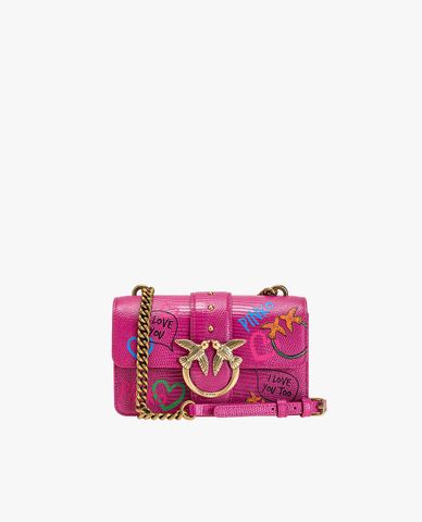  PINKO - Túi đeo vai nữ chữ nhật Love Mini Icon Street Art 