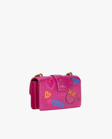  PINKO - Túi đeo vai nữ chữ nhật Love Mini Icon Street Art 