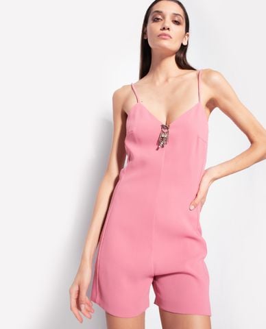  PINKO - Playsuits nữ hai dây phối khóa zip Augusta 