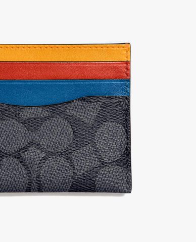  COACH - Ví đựng name card nam Colorblock Signature Canvas 