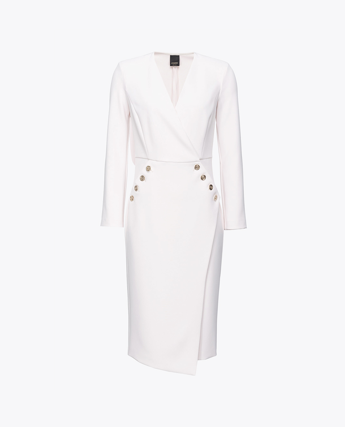 PINKO - Đầm bút chì midi cổ V tay dài Misiones