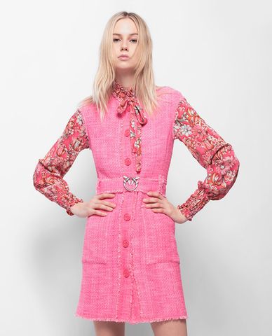  PINKO - Đầm mini cổ tròn ngắn tay Agira 